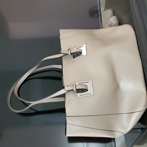 New Genuine Faux Leather Light Gold Tote